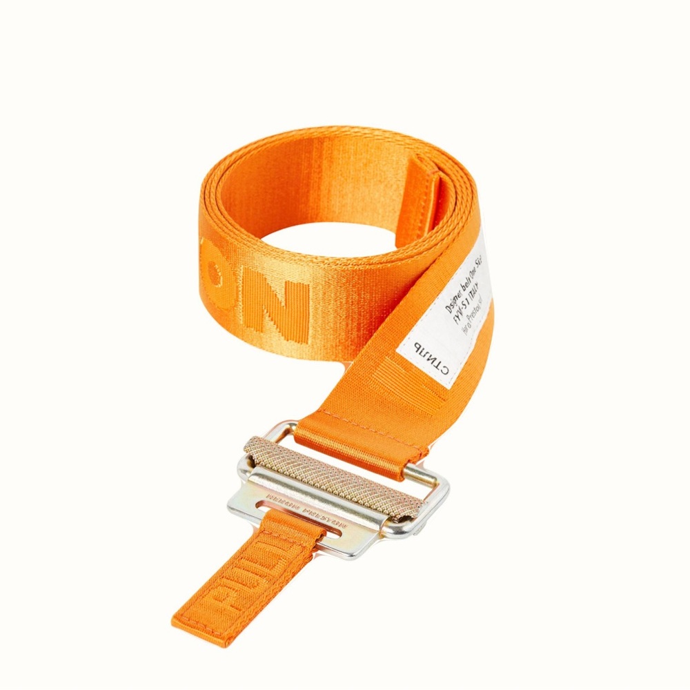 Heron Preston Tape Belt Men’s Orange Gold One Size Adjustable NWT